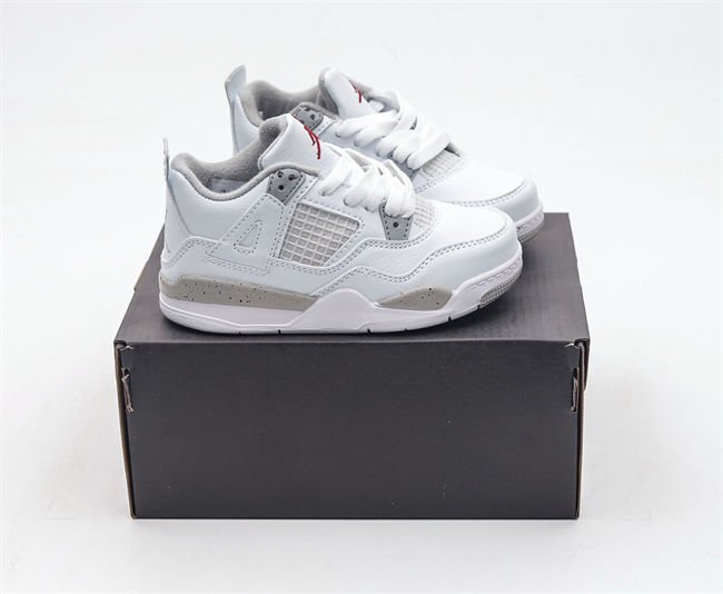 Youth Running weapon Super Quality Air Jordan 4 White Shoes 048